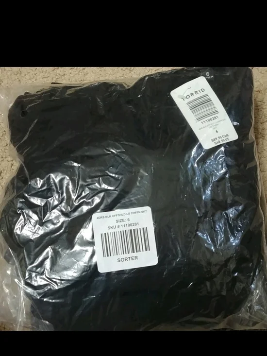 Torrid Black Off-Shoulder Long Sleeve Dress 6 30 NWT - Picture 4 of 4